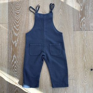 EUC Zara size 3/4 quilted cotton charcoal overalls